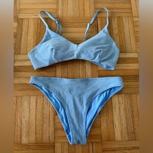H&M Shimmery Baby Blue Bikini Top